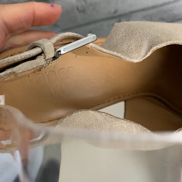 Franco Sarto Wedge Neutral Suede Cork Open Toe Slingback Espadrille Sandal - Picture 8 of 11